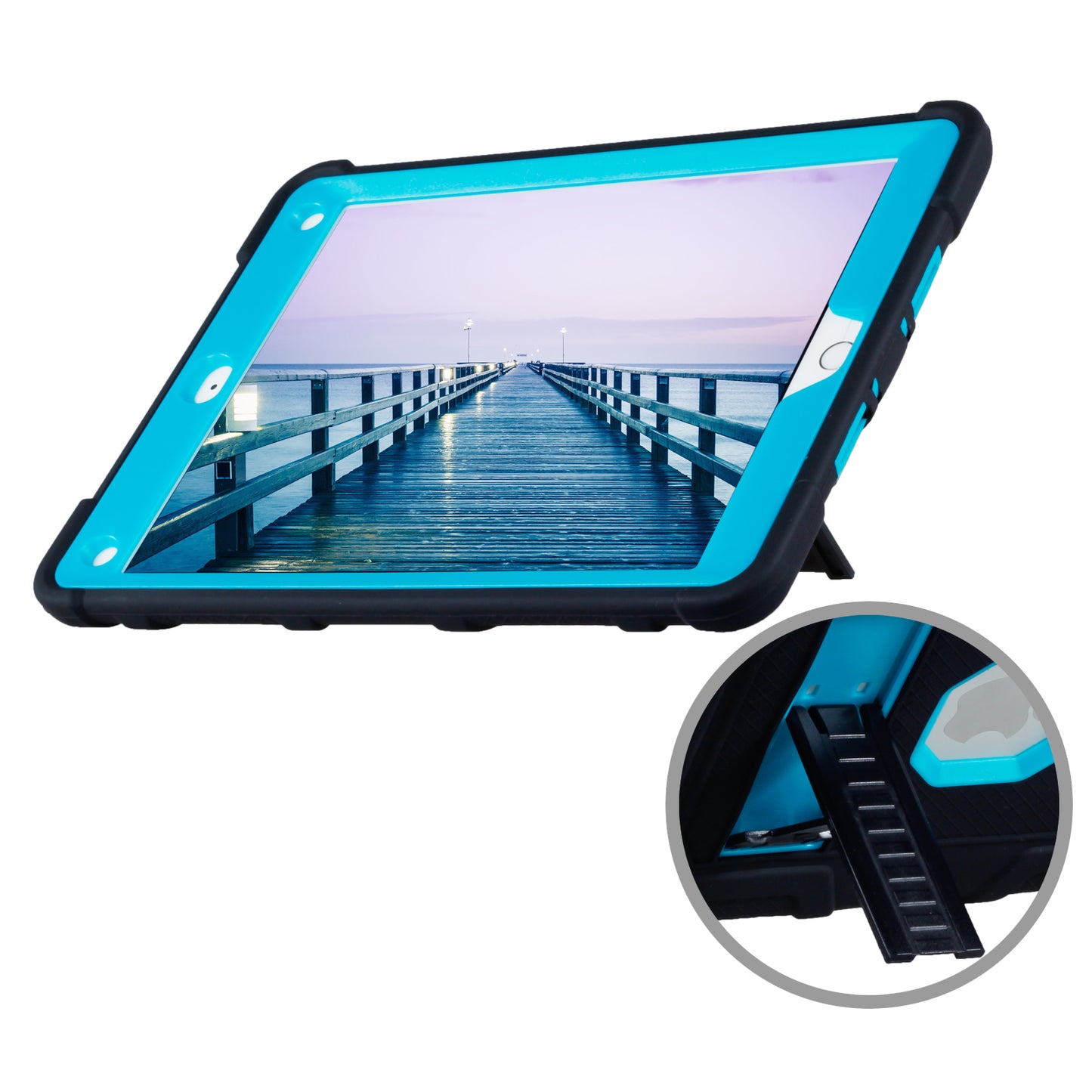 Shock-proof TPU + PC Hybrid Back Case with Kickstand for iPad Pro 9.7 inch