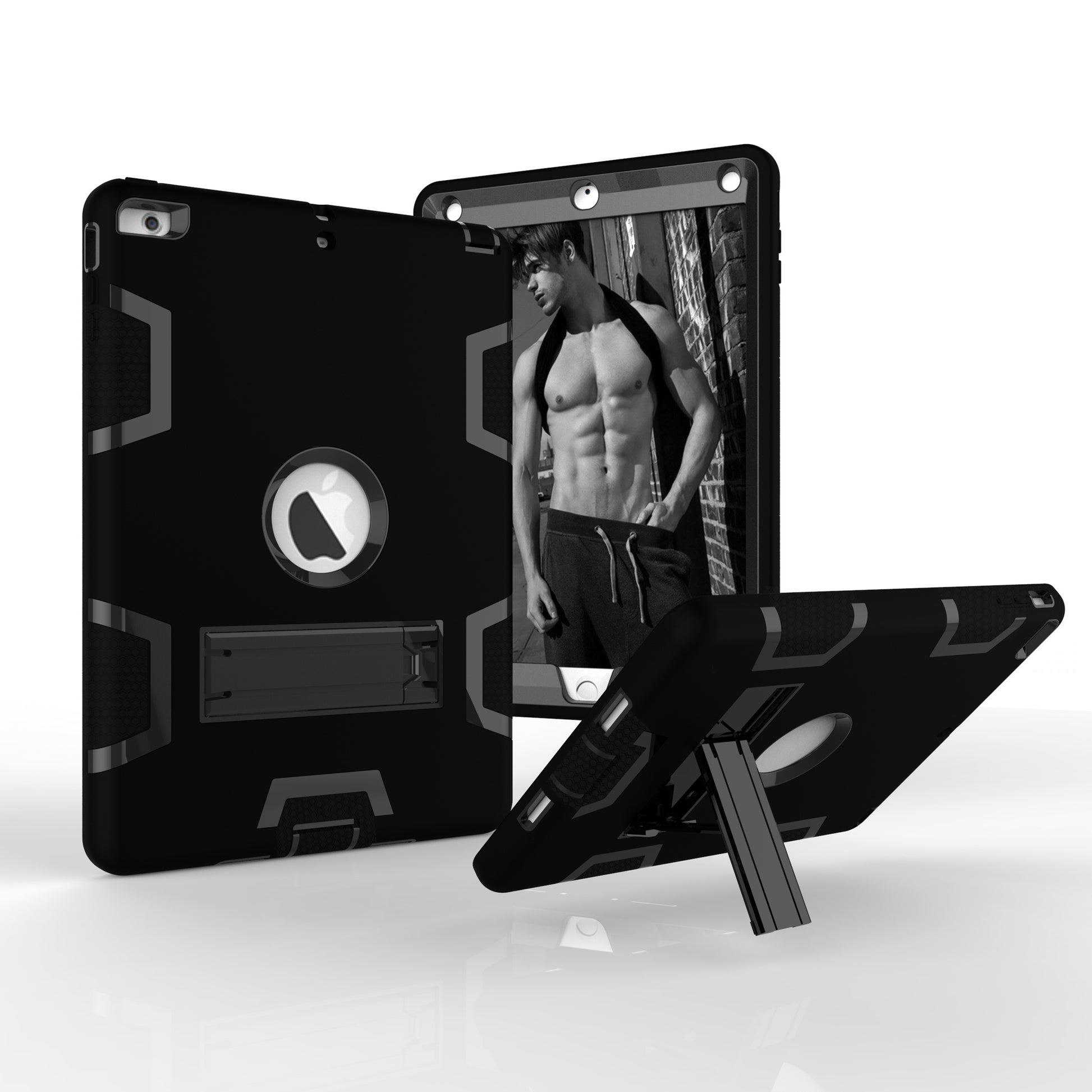 Kickstand PC Silicone Hybrid Armor Defender Case for iPad Air