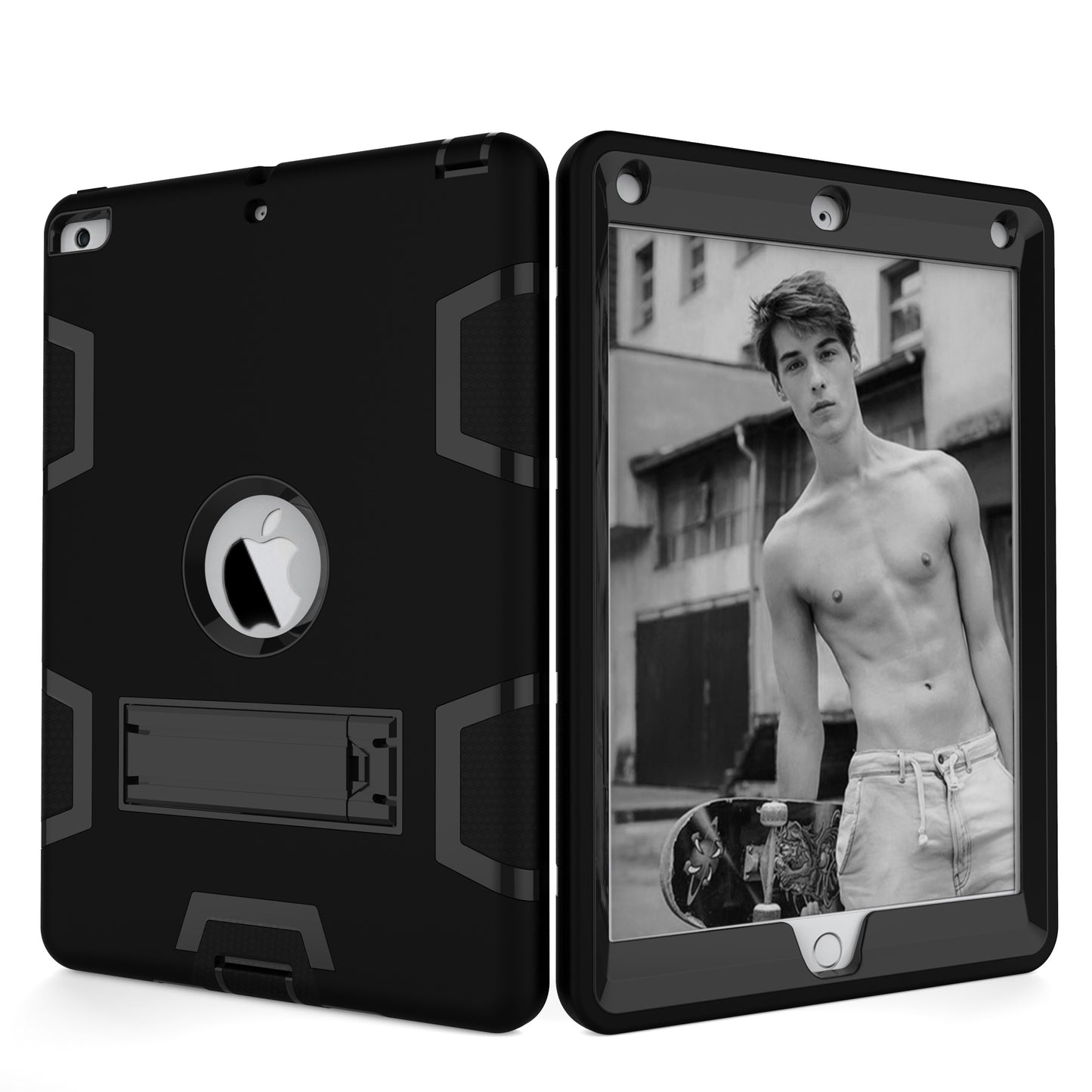 Kickstand PC Silicone Hybrid Armor Defender Case for iPad Air