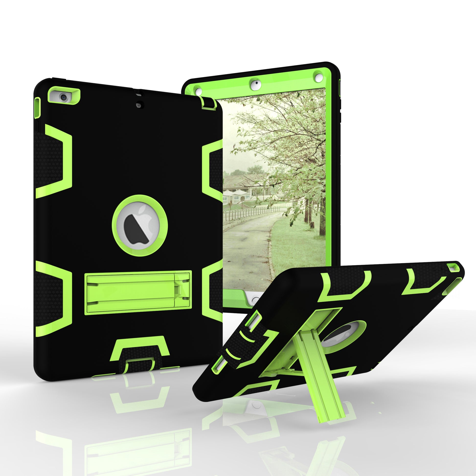 Kickstand PC Silicone Hybrid Armor Defender Case for iPad Air