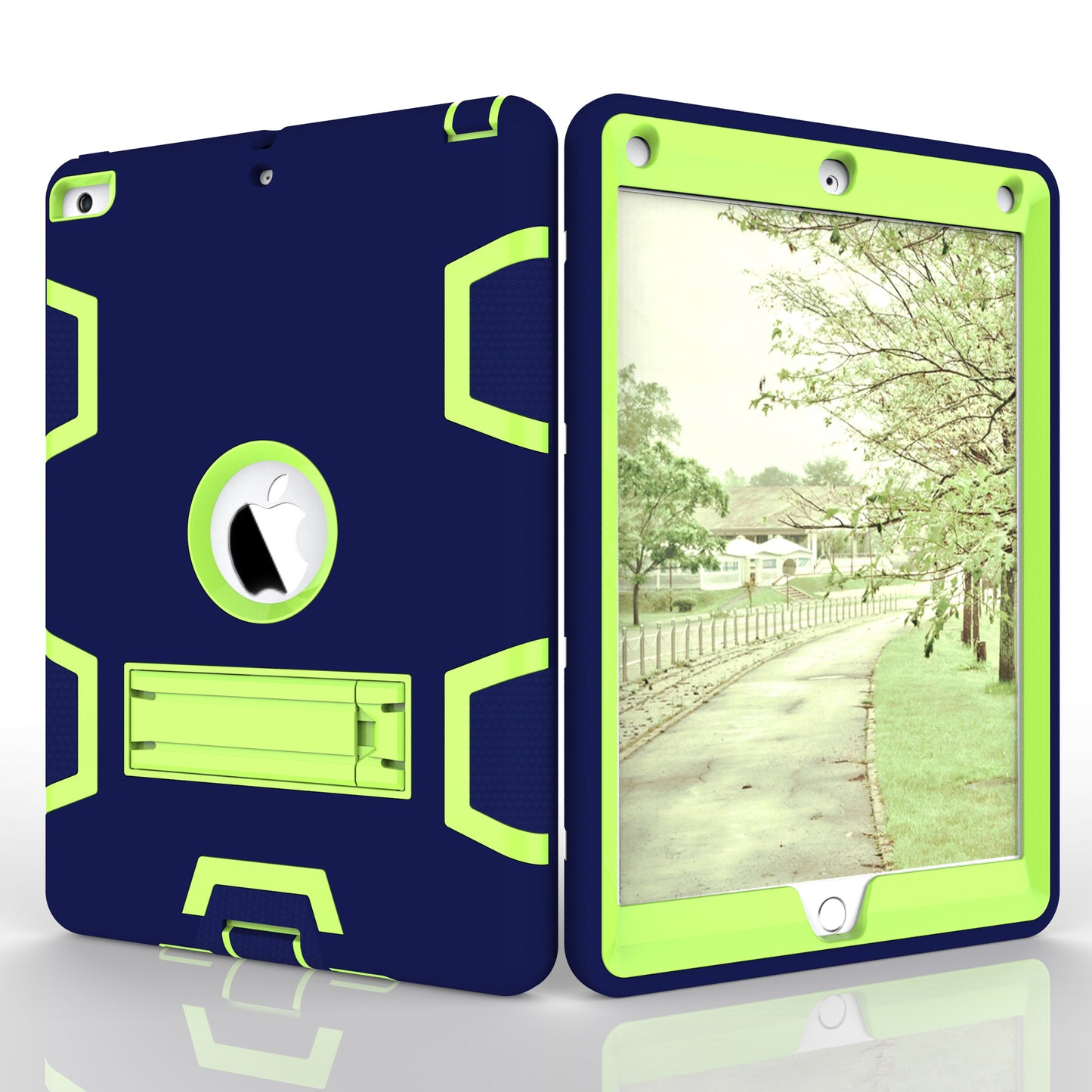 Kickstand PC Silicone Hybrid Armor Defender Case for iPad Air