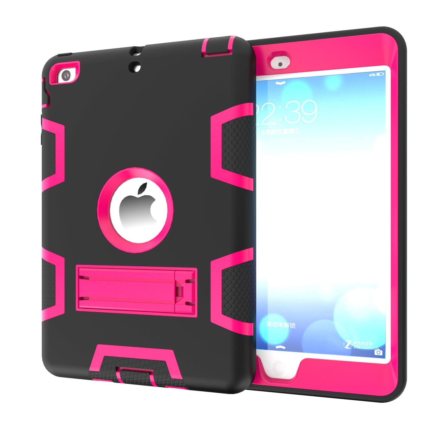 Kickstand PC Silicone Hybrid Armor Defender Case for iPad mini 3 2 1