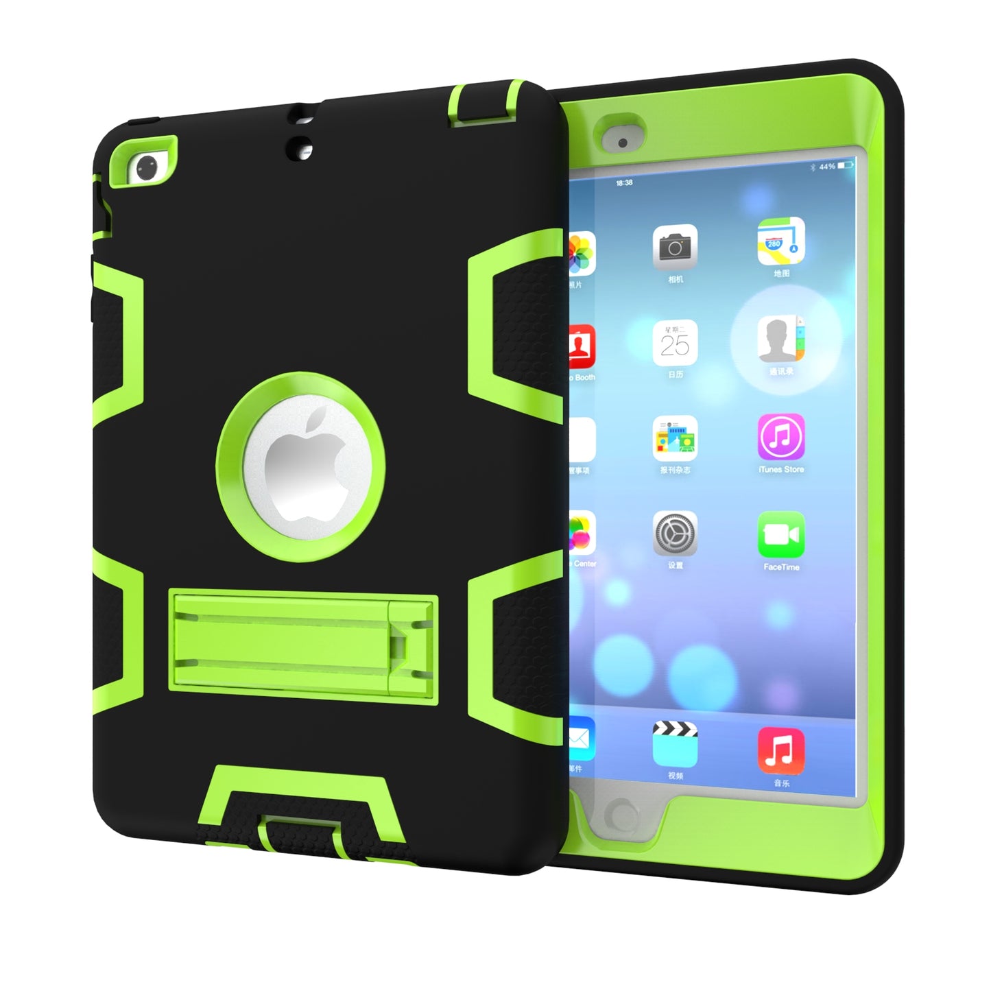 Kickstand PC Silicone Hybrid Armor Defender Case for iPad mini 3 2 1