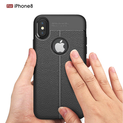 For iPhone XS / X/10 5.8 inch Litchi Grain Soft TPU Case Mobile Phone Cover