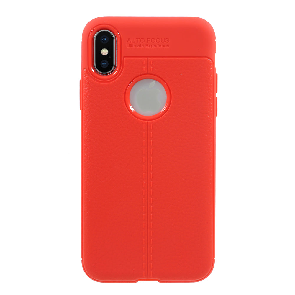 For iPhone XS / X/10 5.8 inch Litchi Grain Soft TPU Case Mobile Phone Cover