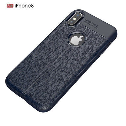 For iPhone XS / X/10 5.8 inch Litchi Grain Soft TPU Case Mobile Phone Cover