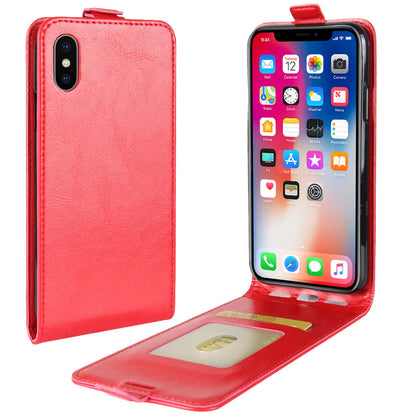 Crazy Horse Vertical Flip Leather Case with Card Slot for iPhone XS / X 5.8 inch