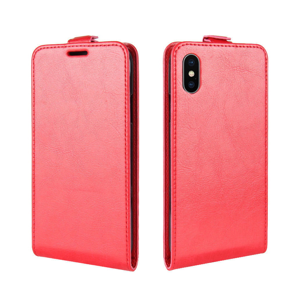 Crazy Horse Vertical Flip Leather Case with Card Slot for iPhone XS / X 5.8 inch