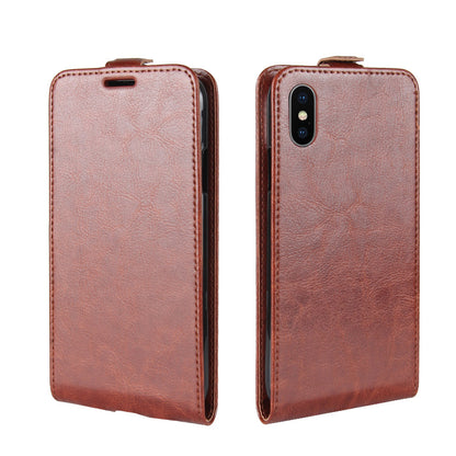 Crazy Horse Vertical Flip Leather Case with Card Slot for iPhone XS / X 5.8 inch