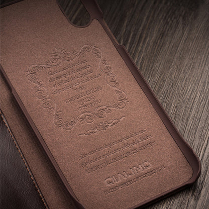 QIALINO Classic Genuine Cowhide Leather Cell Phone Case for iPhone X  / Xs 5.8 inch