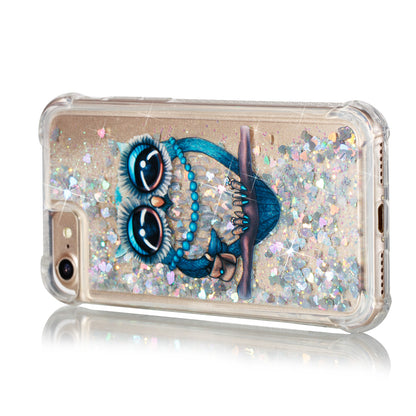 Liquid Glitter Powder Quicksand Shockproof TPU Back Cover for iPhone 7/8/SE (2022)/SE (2020) 4.7-inch