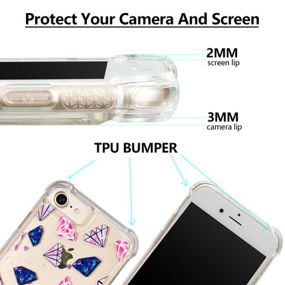 Liquid Glitter Powder Quicksand Shockproof TPU Back Cover for iPhone 7/8/SE (2022)/SE (2020) 4.7-inch