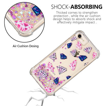 Liquid Glitter Powder Quicksand Shockproof TPU Back Cover for iPhone 7/8/SE (2022)/SE (2020) 4.7-inch