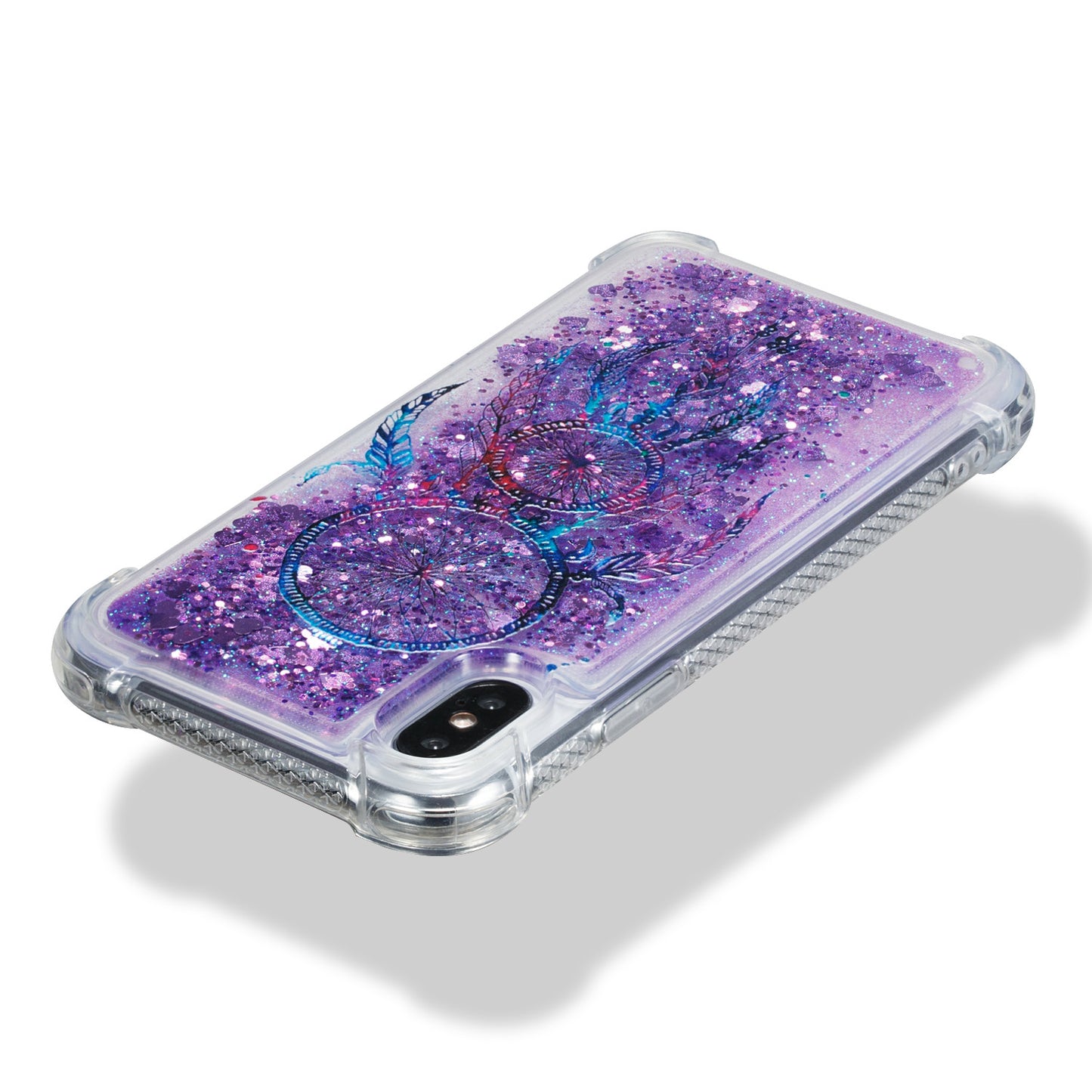 Liquid Glitter Powder Quicksand Shockproof TPU Mobile Phone Case for iPhone XS / X 5.8 inch