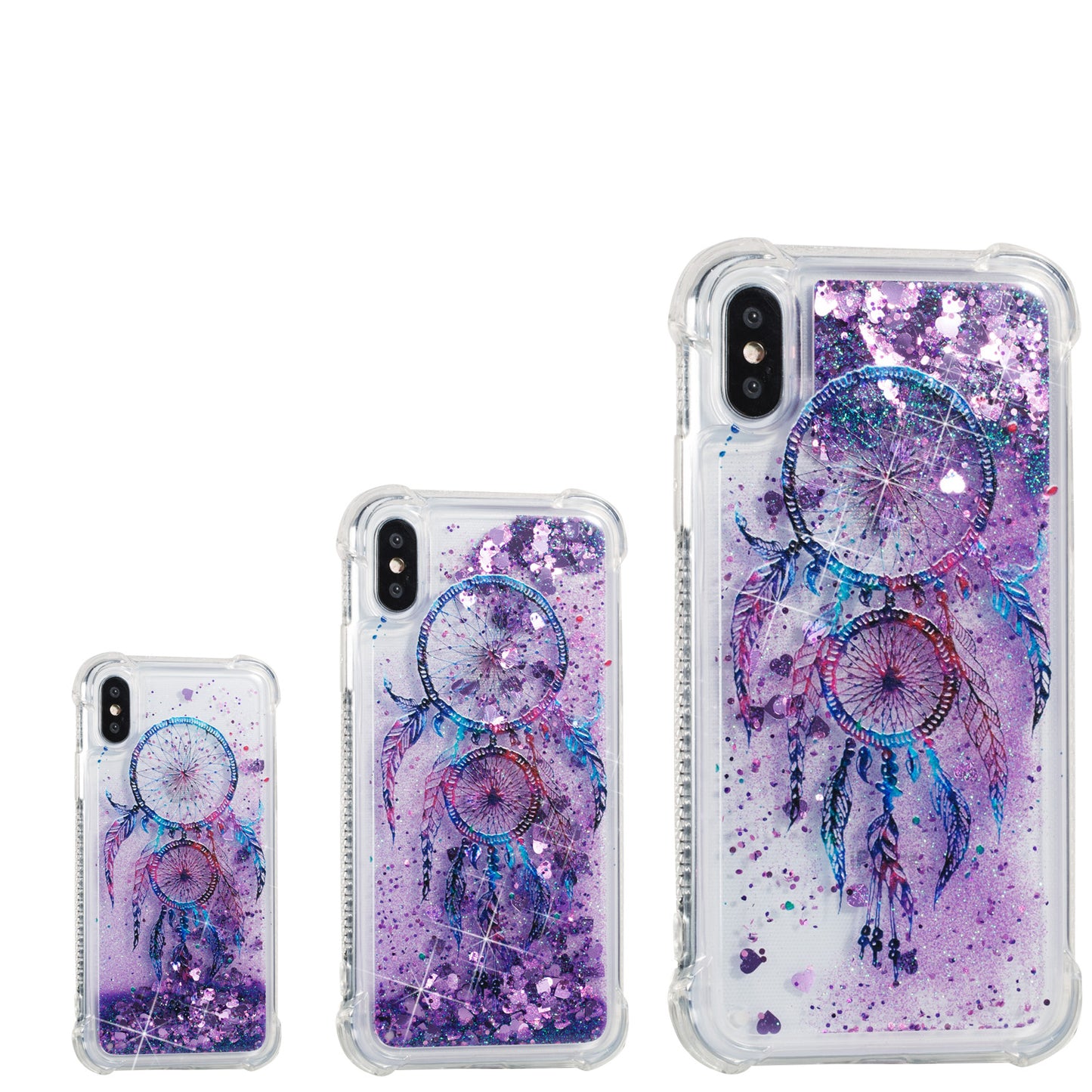 Liquid Glitter Powder Quicksand Shockproof TPU Mobile Phone Case for iPhone XS / X 5.8 inch