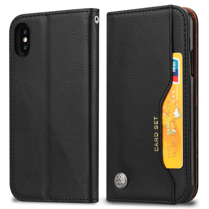 Auto-absorbed PU Leather Wallet Stand Case for iPhone XS / X 5.8 inch