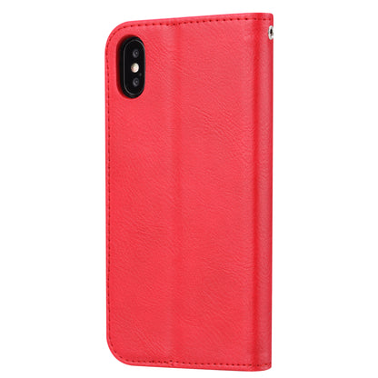 Auto-absorbed PU Leather Wallet Stand Case for iPhone XS / X 5.8 inch