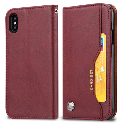 Auto-absorbed PU Leather Wallet Stand Case for iPhone XS / X 5.8 inch