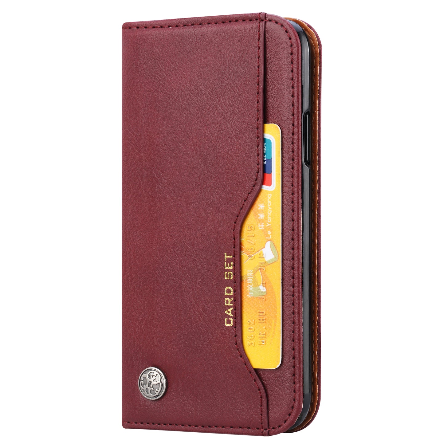 Auto-absorbed PU Leather Wallet Stand Case for iPhone XS / X 5.8 inch