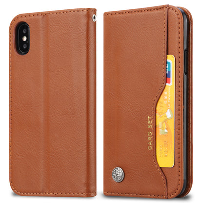 Auto-absorbed PU Leather Wallet Stand Case for iPhone XS / X 5.8 inch