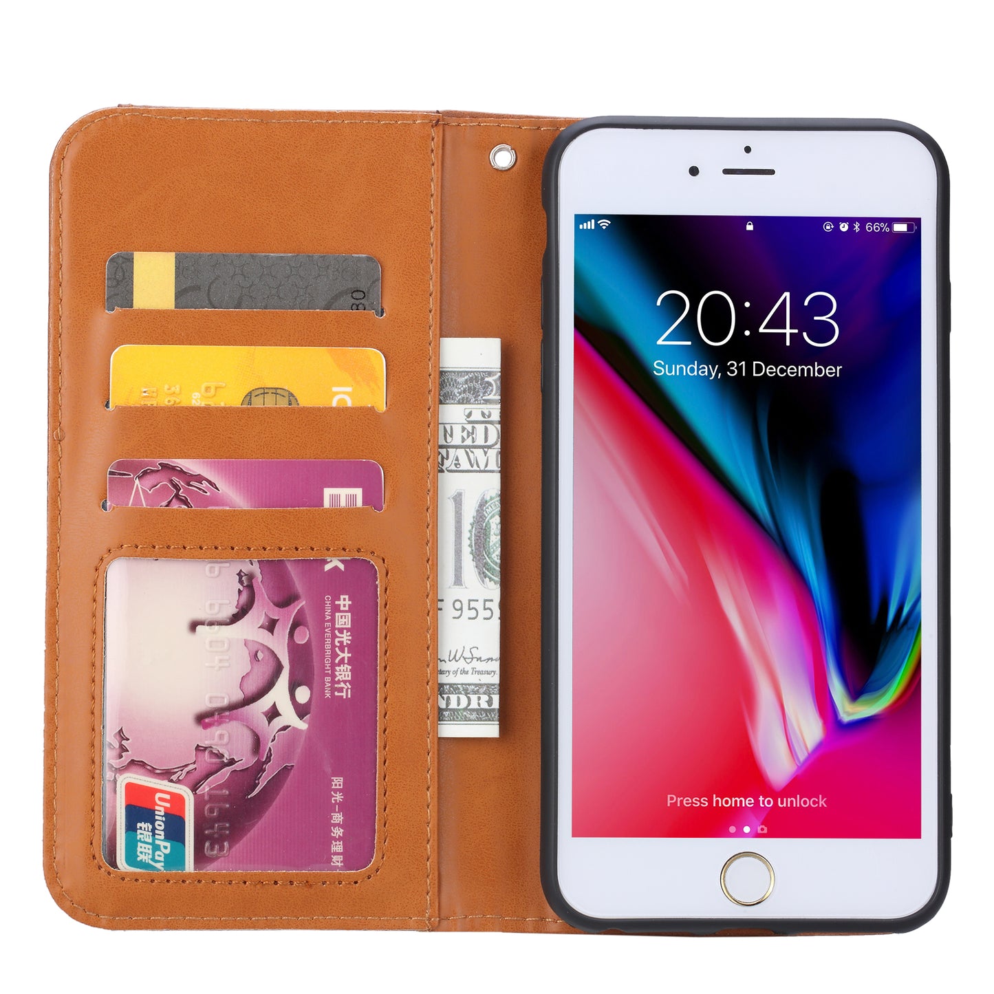 PU Leather Auto-absorbed Wallet Stand Case for 8 Plus / 7 Plus / 6s Plus / 6 Plus 5.5 inch