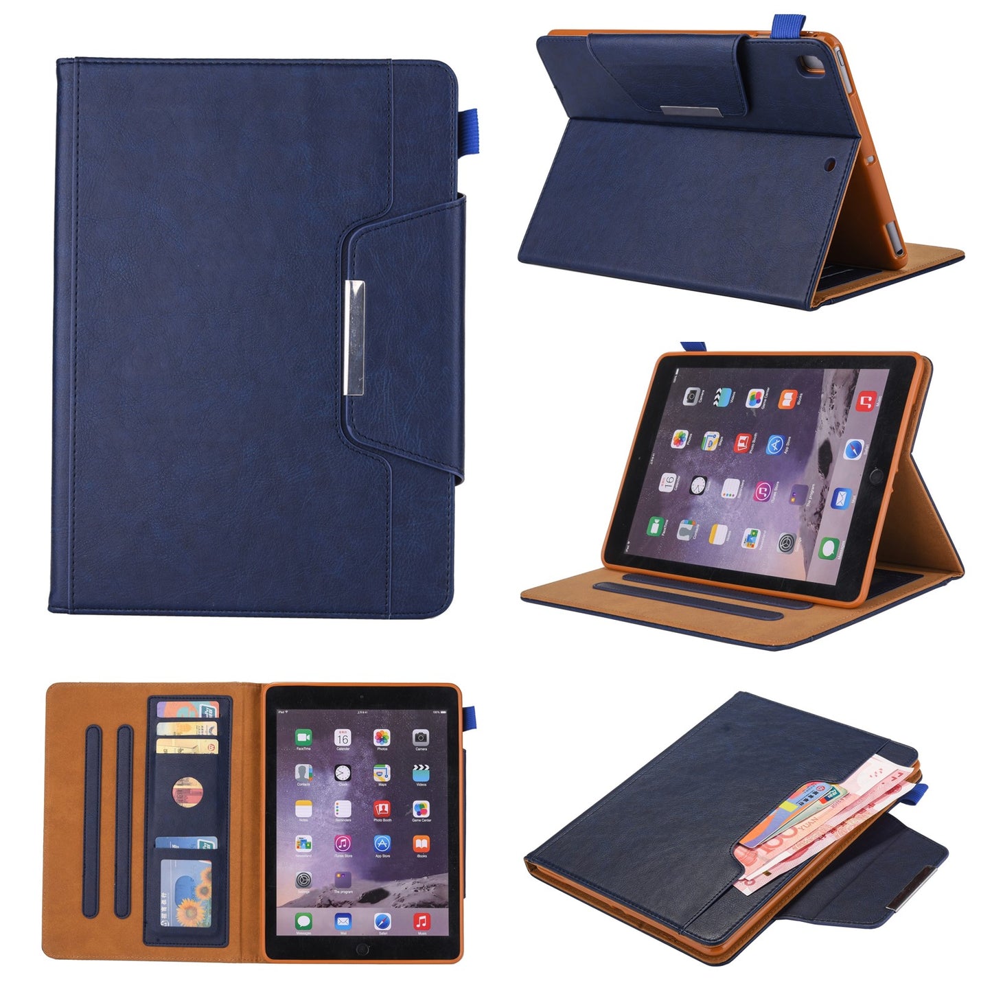 Crazy Horse Leather Wallet Stand Smart Casing for iPad 9.7-inch (2018)/9.7-inch (2017)/9.7 inch (2016)/Air 2/Air