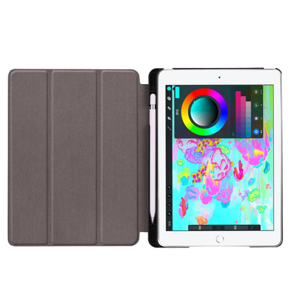 Tri-fold Stand Smart Leather Tablet Cover with Pen Slot for iPad 9.7-inch (2018) / 9.7-inch (2017)