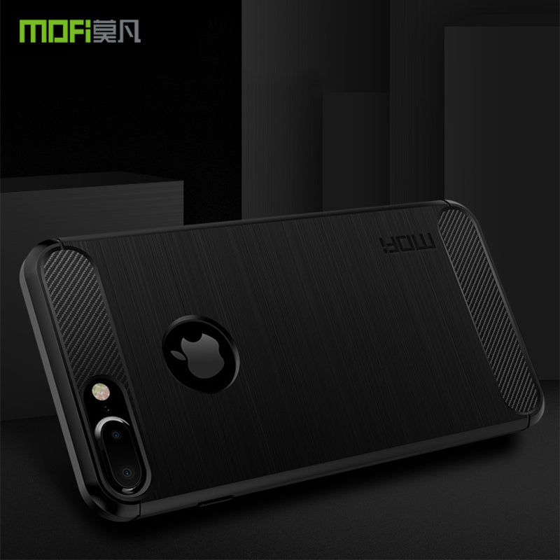 MOFI for iPhone 8 Plus 5.5 inch Carbon Fiber Texture Brushed TPU Phone Cover