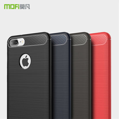 MOFI for iPhone 8 Plus 5.5 inch Carbon Fiber Texture Brushed TPU Phone Cover