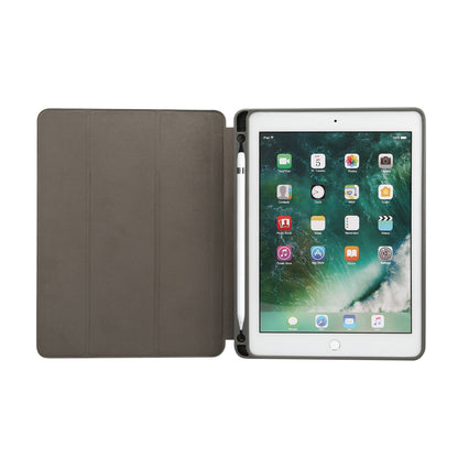 Marble Pattern Tri-fold Stand Smart Folio PU Leather Case with Pen Slot for iPad 9.7-inch (2018) / (2017) / (2016) / Air 2 / Air