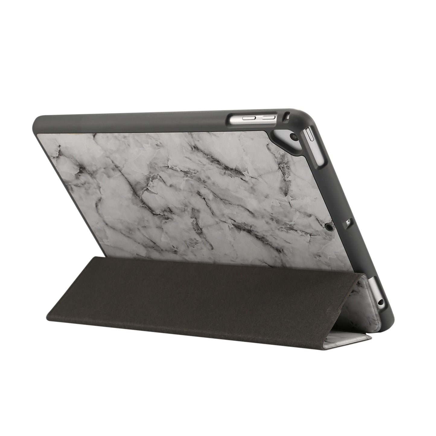 Marble Pattern Tri-fold Stand Smart Folio PU Leather Case with Pen Slot for iPad 9.7-inch (2018) / (2017) / (2016) / Air 2 / Air