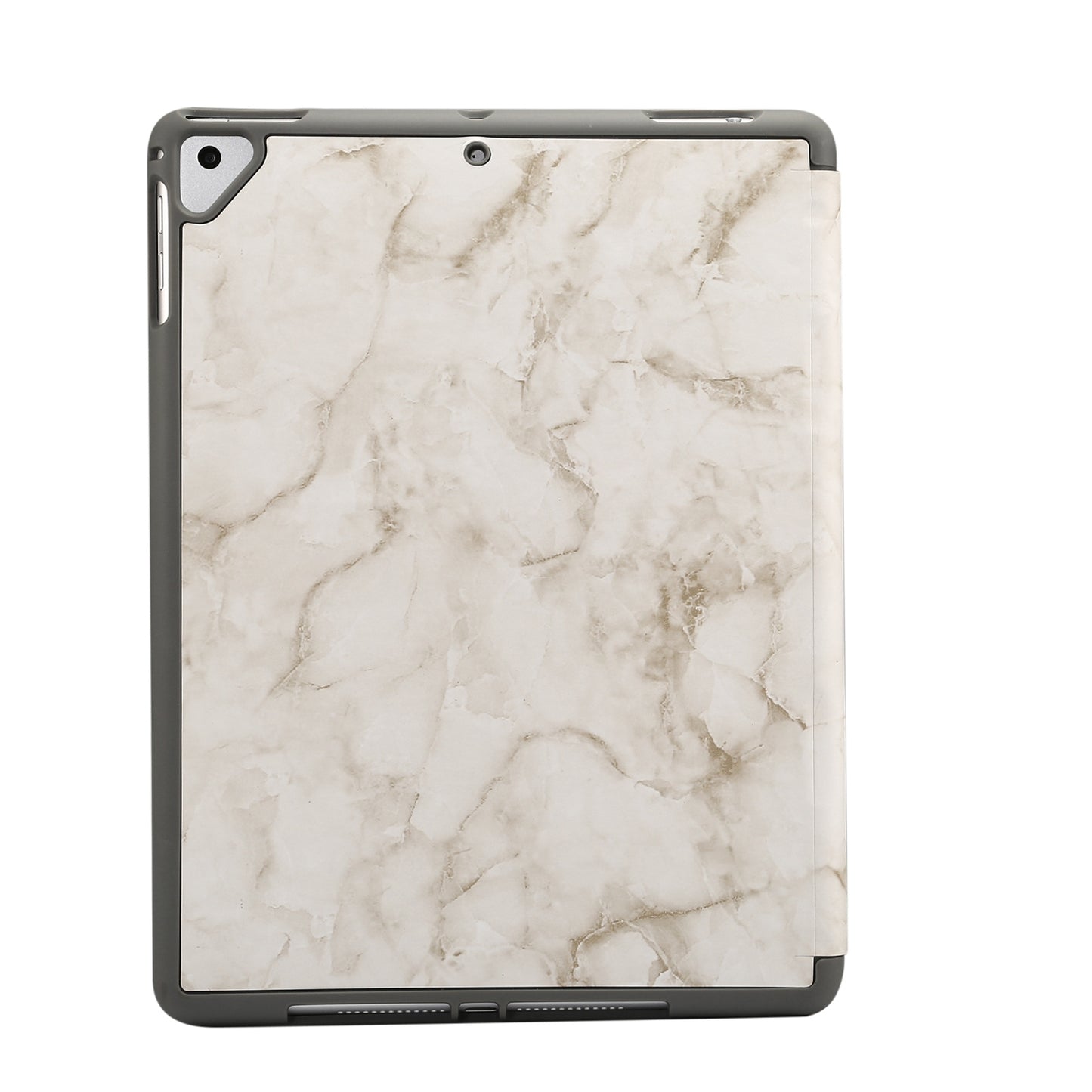 Marble Pattern Tri-fold Stand Smart Folio PU Leather Case with Pen Slot for iPad 9.7-inch (2018) / (2017) / (2016) / Air 2 / Air