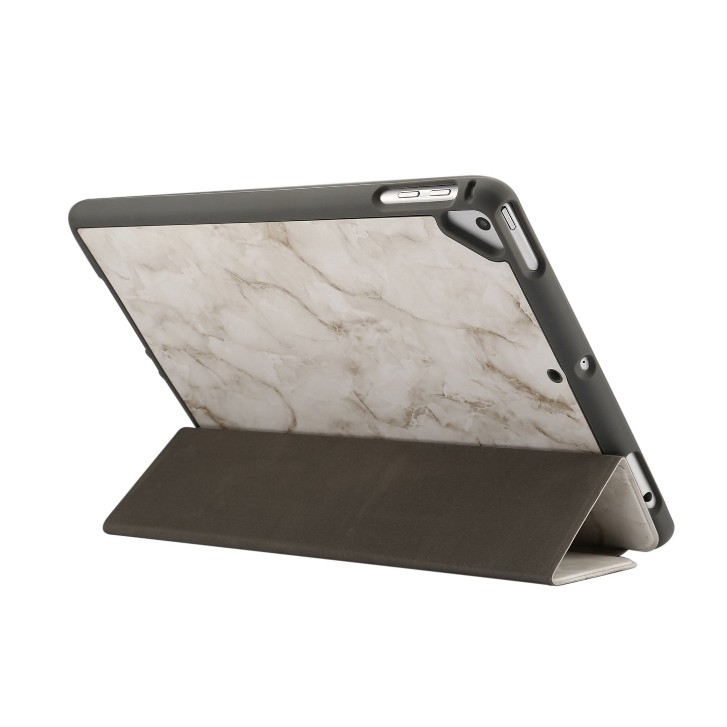 Marble Pattern Tri-fold Stand Smart Folio PU Leather Case with Pen Slot for iPad 9.7-inch (2018) / (2017) / (2016) / Air 2 / Air