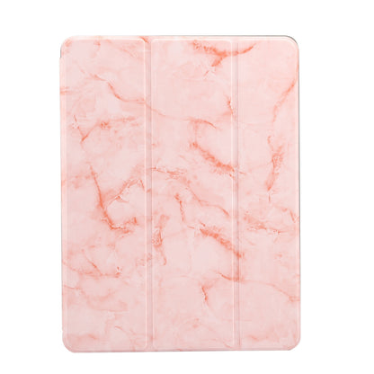 Marble Pattern Tri-fold Stand Smart Folio PU Leather Case with Pen Slot for iPad 9.7-inch (2018) / (2017) / (2016) / Air 2 / Air- Blue