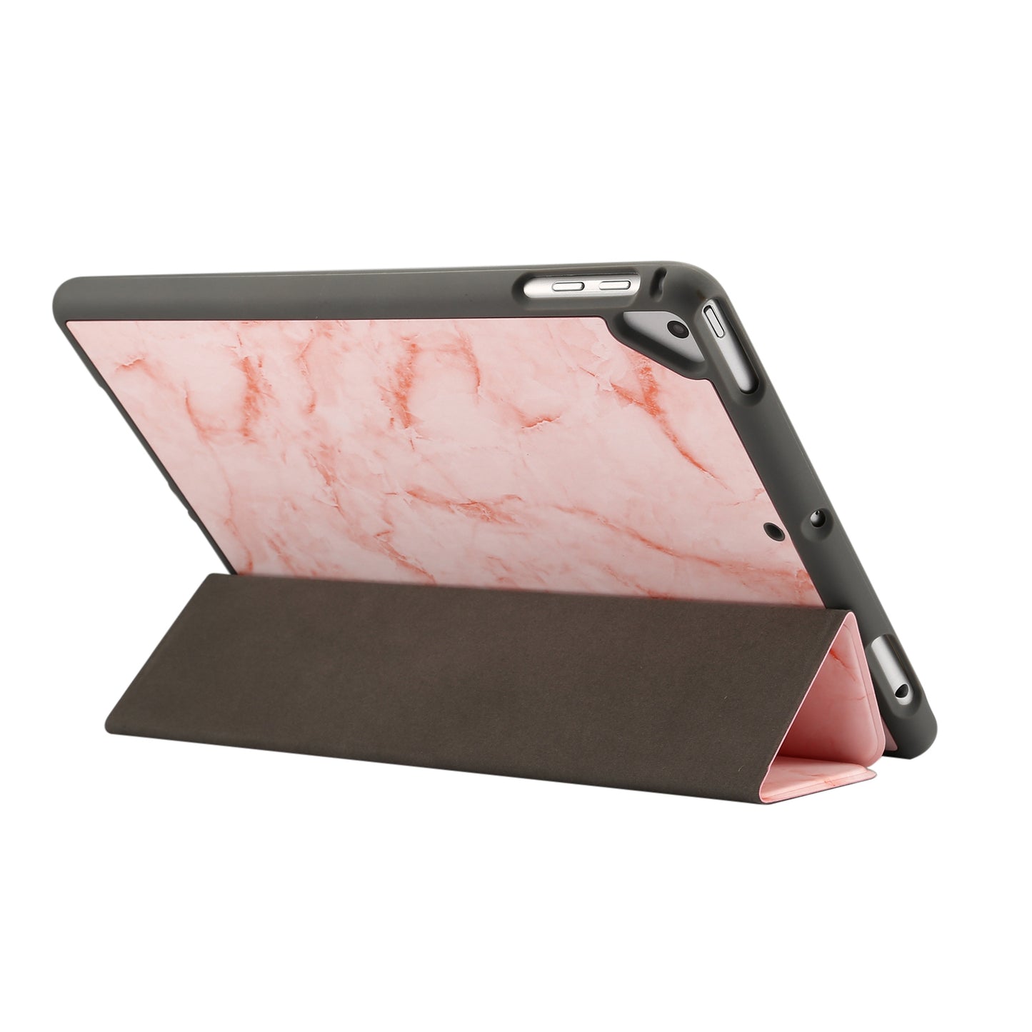 Marble Pattern Tri-fold Stand Smart Folio PU Leather Case with Pen Slot for iPad 9.7-inch (2018) / (2017) / (2016) / Air 2 / Air- Blue