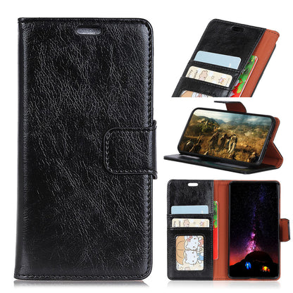 For iPhone XR 6.1 inch Shockproof Phone Case Nappa Texture Split Leather Flip Folio Cover Protective Phone Shell with Stand Wallet