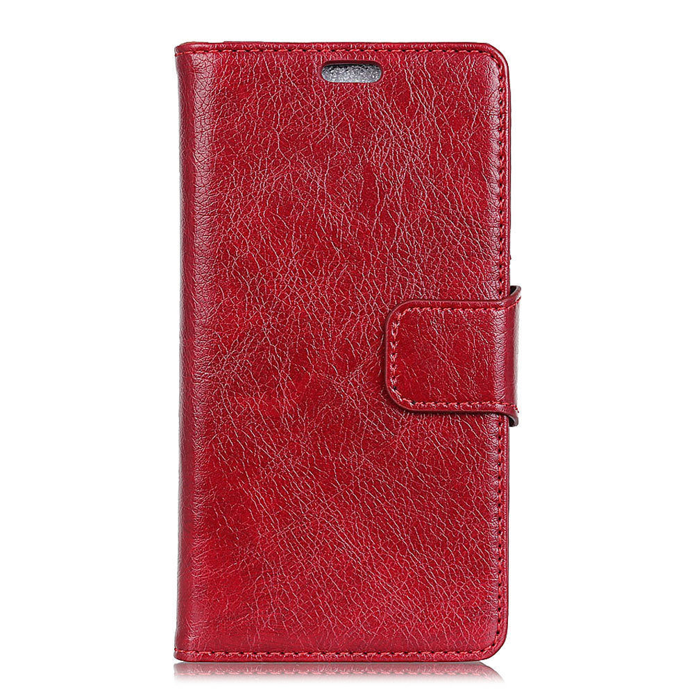 For iPhone XR 6.1 inch Shockproof Phone Case Nappa Texture Split Leather Flip Folio Cover Protective Phone Shell with Stand Wallet