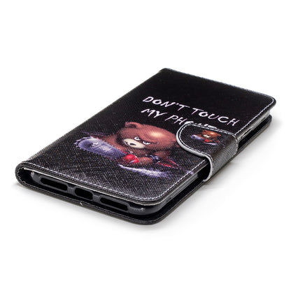 Pattern Printing PU Leather Wallet Stand Phone Case Cover for iPhone XS Max 6.5 inch