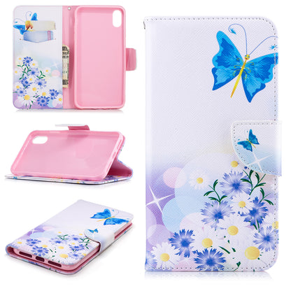 Pattern Printing PU Leather Wallet Stand Phone Case Cover for iPhone XS Max 6.5 inch