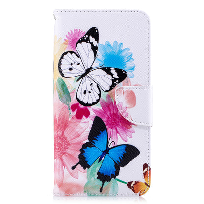 Pattern Printing PU Leather Wallet Stand Phone Case Cover for iPhone XS Max 6.5 inch