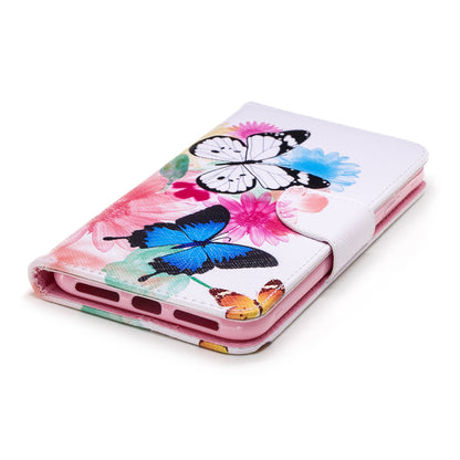 Pattern Printing PU Leather Wallet Stand Phone Case Cover for iPhone XS Max 6.5 inch