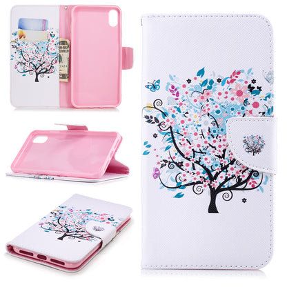 Pattern Printing PU Leather Wallet Stand Phone Case Cover for iPhone XS Max 6.5 inch