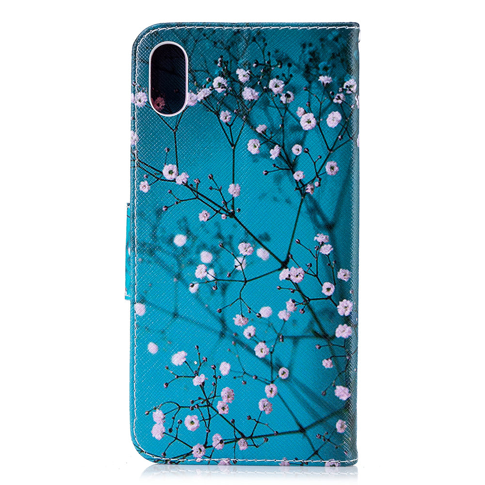 Pattern Printing PU Leather Wallet Stand Phone Case Cover for iPhone XS Max 6.5 inch