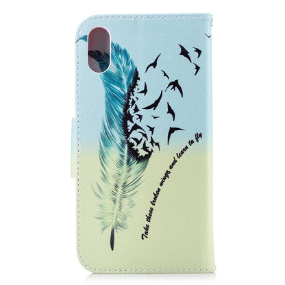 For iPhone XR 6.1 inch Pattern Printing PU Leather Protection Cell Phone Case