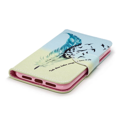 For iPhone XR 6.1 inch Pattern Printing PU Leather Protection Cell Phone Case