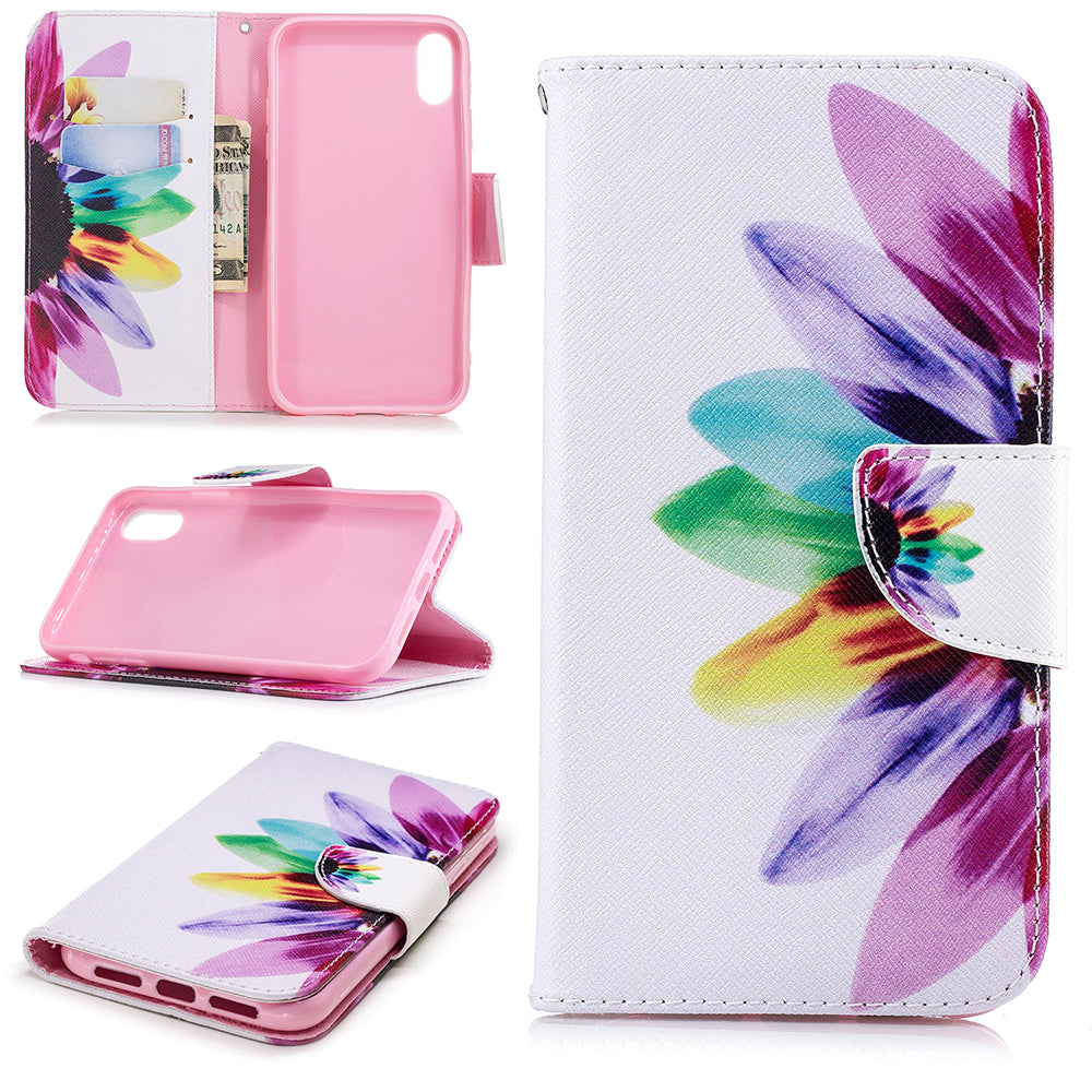 For iPhone XR 6.1 inch Pattern Printing PU Leather Protection Cell Phone Case