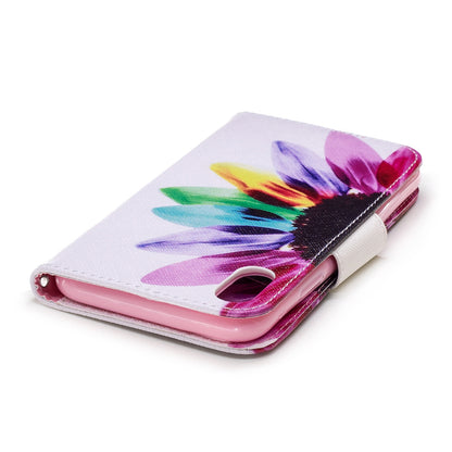 For iPhone XR 6.1 inch Pattern Printing PU Leather Protection Cell Phone Case