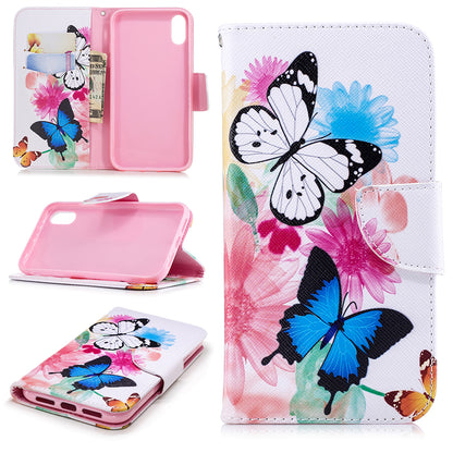 For iPhone XR 6.1 inch Pattern Printing PU Leather Protection Cell Phone Case