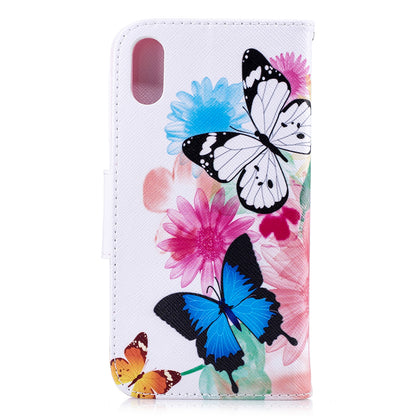 For iPhone XR 6.1 inch Pattern Printing PU Leather Protection Cell Phone Case