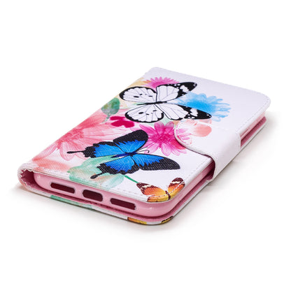 For iPhone XR 6.1 inch Pattern Printing PU Leather Protection Cell Phone Case